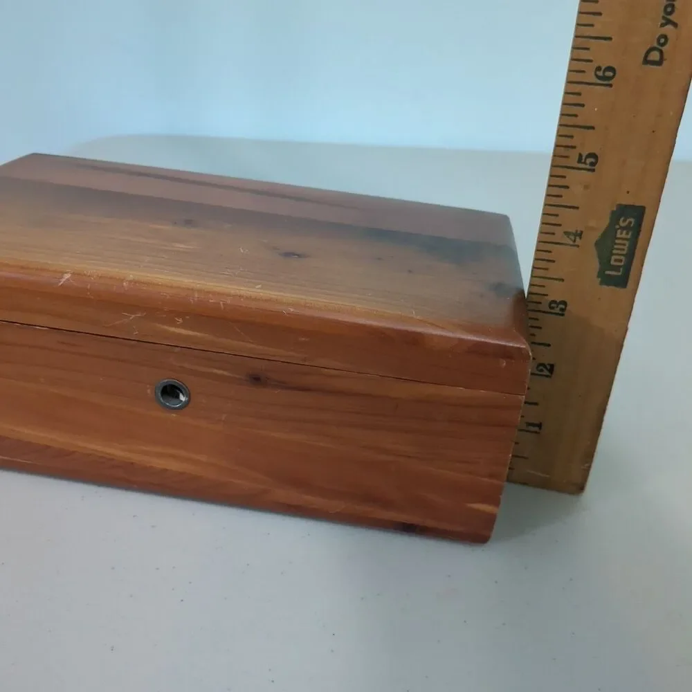 Vintage Lane Miniature Cedar Chest Jewelry Trinket Box No Key